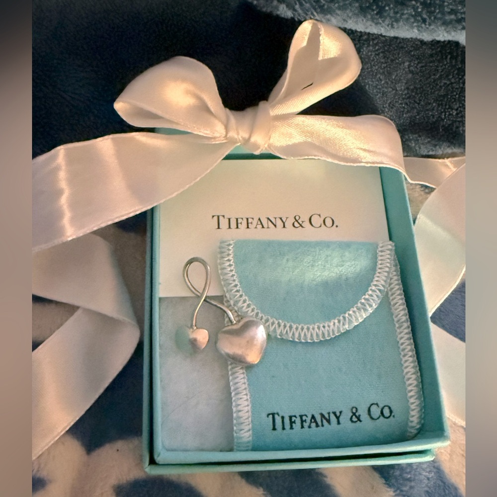 Vintage Tiffany Sterling Double Puffy Heart Open Slide Pendant ONLY 1 FOR SALE - Picture 13 of 14